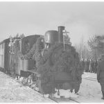 Juna jolla radanvihkimisajo suoritettiin. Kallion asemalla. Kallion asema 1944.02.19