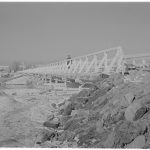Invigningen av Syväri Bro: Syväri bro, den längsta träbro i Finland byggd av pioniärerna. (Brons längd är 391 meter lång). Voznesenja 1942.04.05
